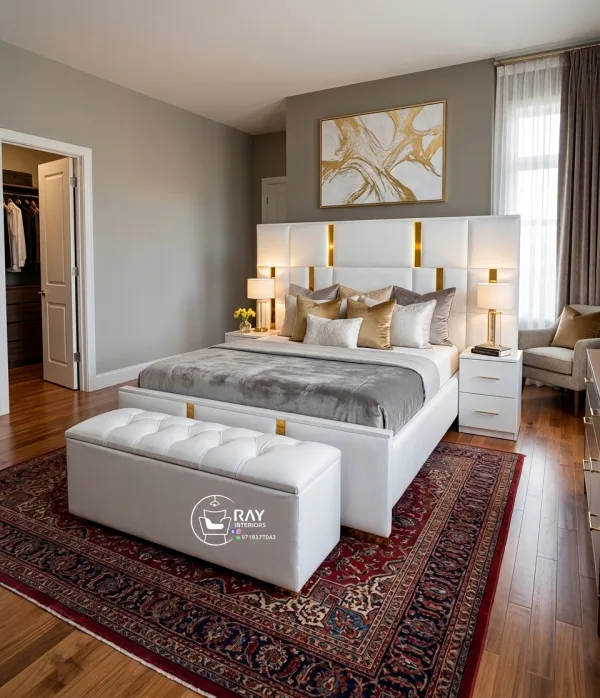 queen size bed with side drawers